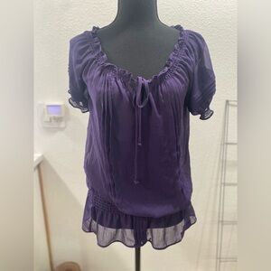 Women’s Sheer Blouse Size M Miley Cyrus for Max Azria Purple